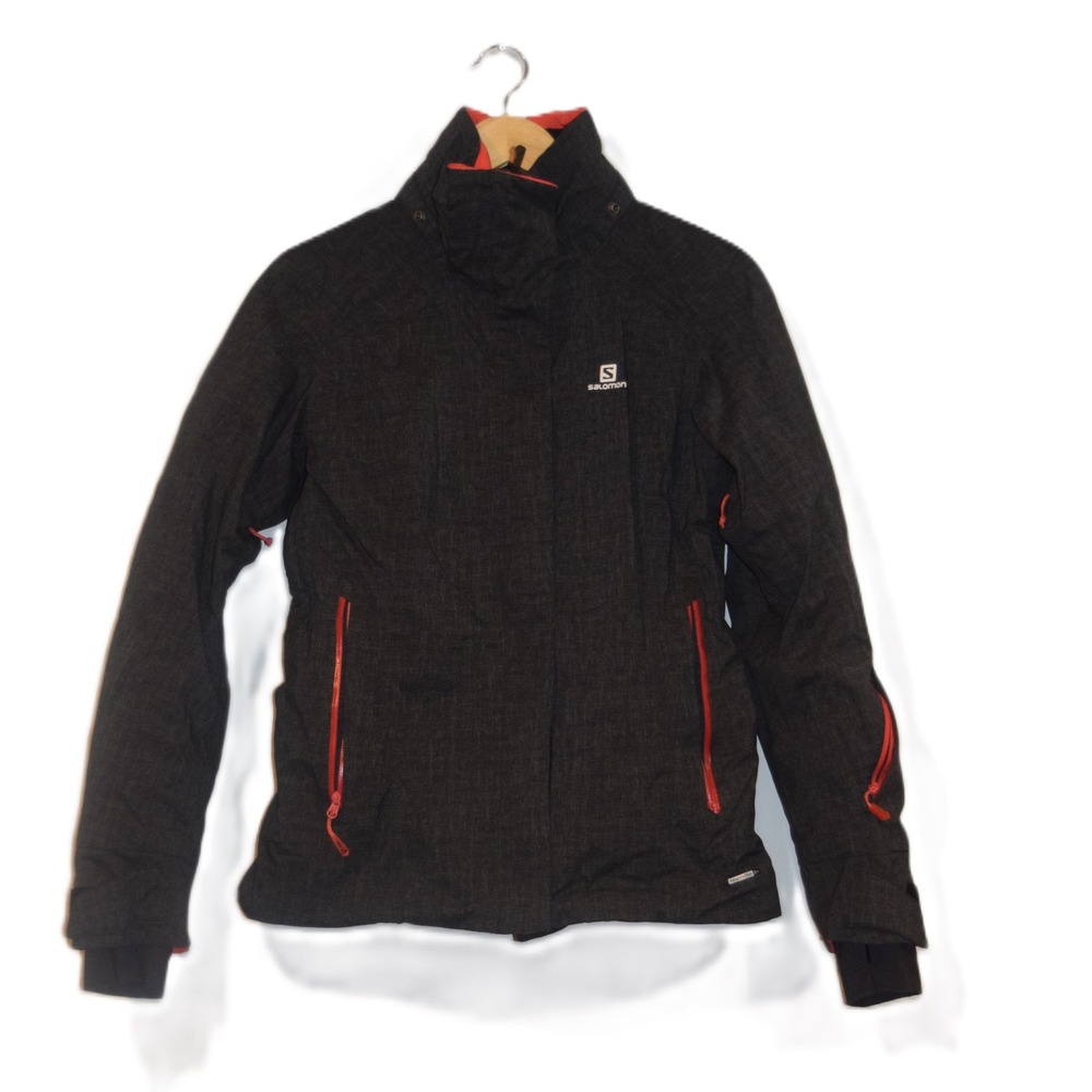 Salomon Women's Advanced Skin Dry Ski Snowboard Jacket Size S Charcoal Red‎